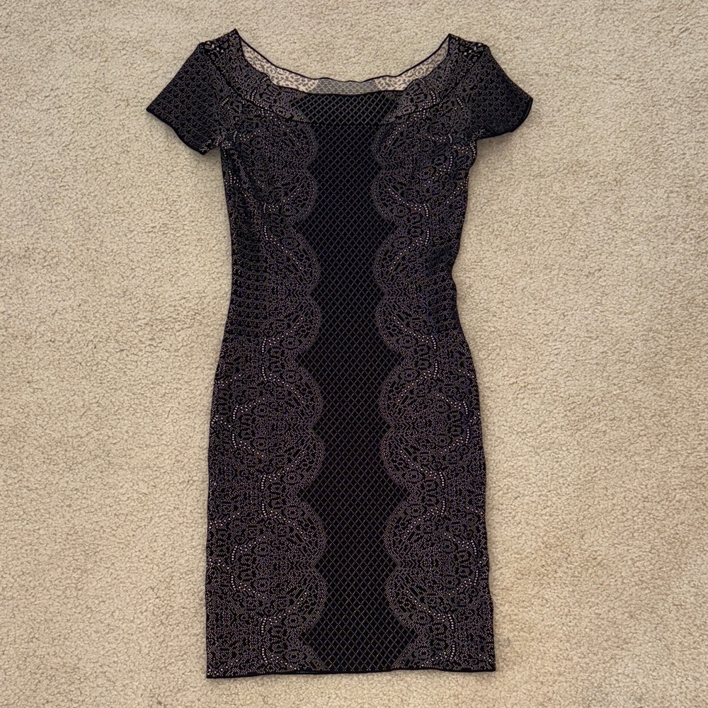 BCBGMaxAzria Black Lace Mini Dress